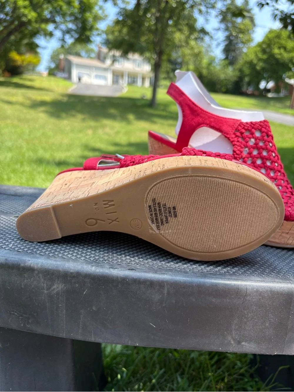 Mix No. 6 Red Woven Cork Wedge Sandals